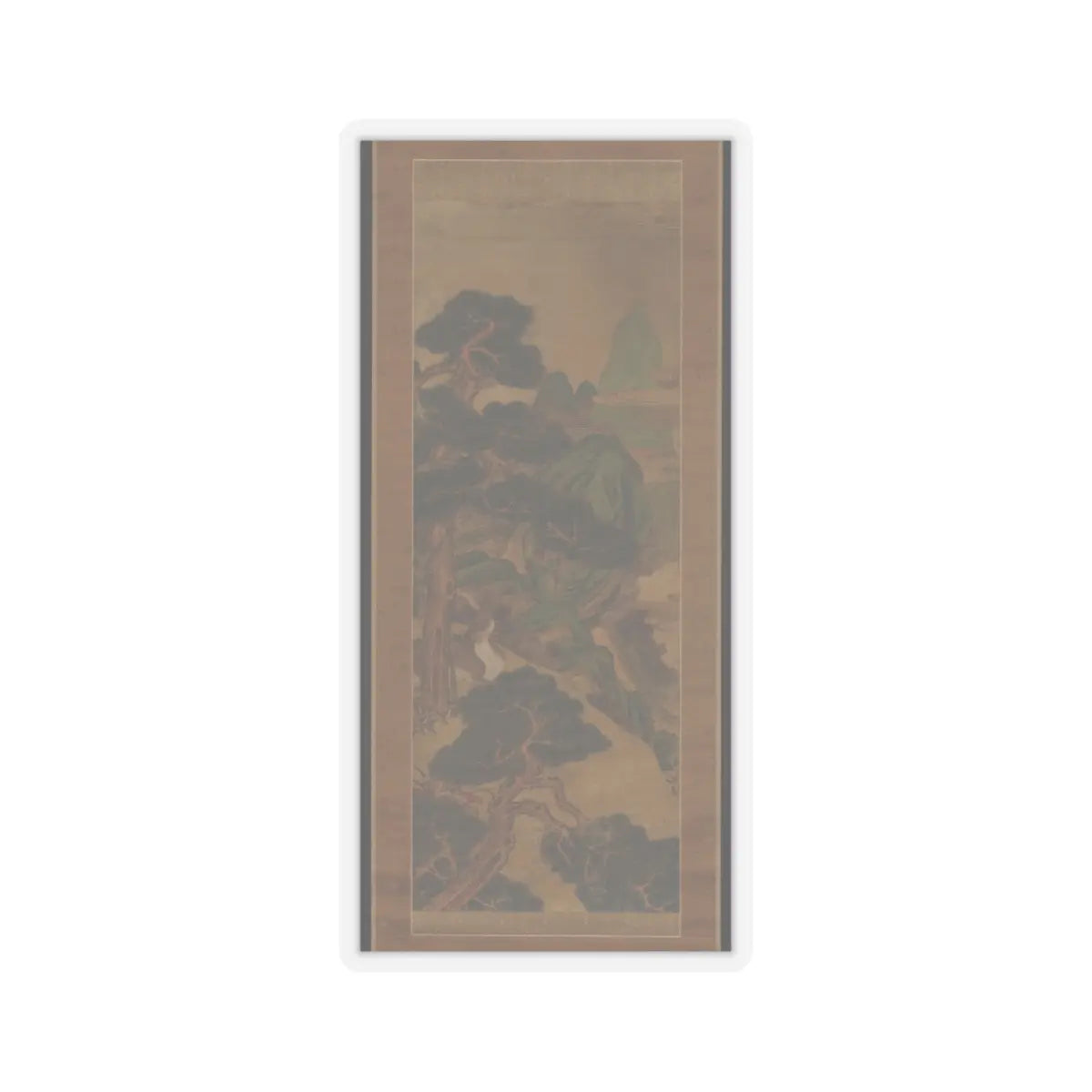 Unidentified artist - Deer amid Pine Trees - 19th century v2 - STICKER Vinyl Kiss-Cut Decal