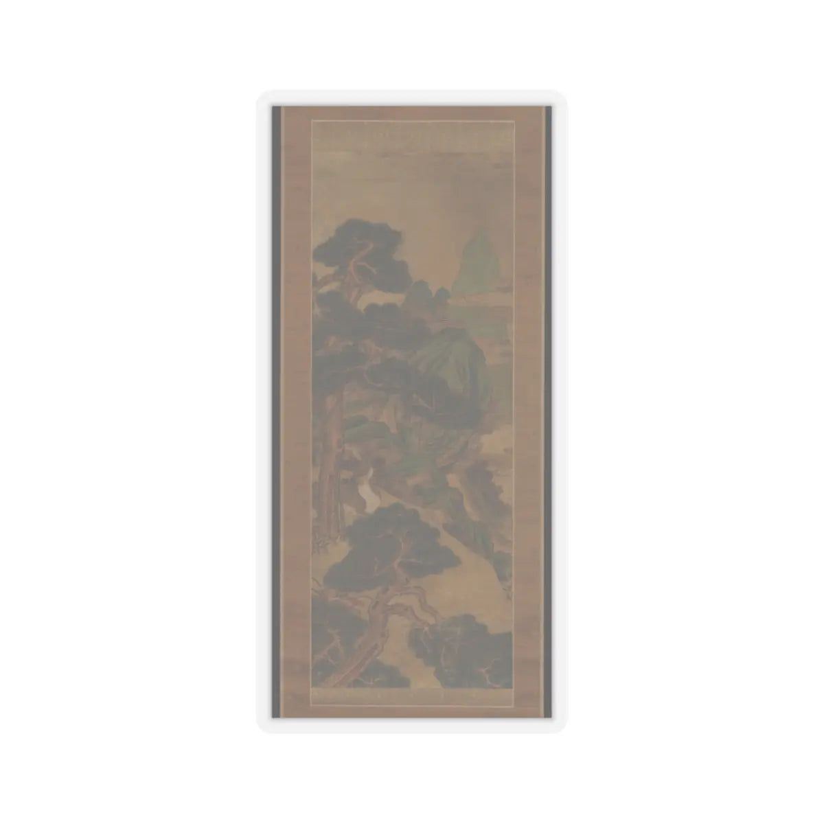 Unidentified artist - Deer amid Pine Trees - 19th century v2 - STICKER Vinyl Kiss-Cut Decal
