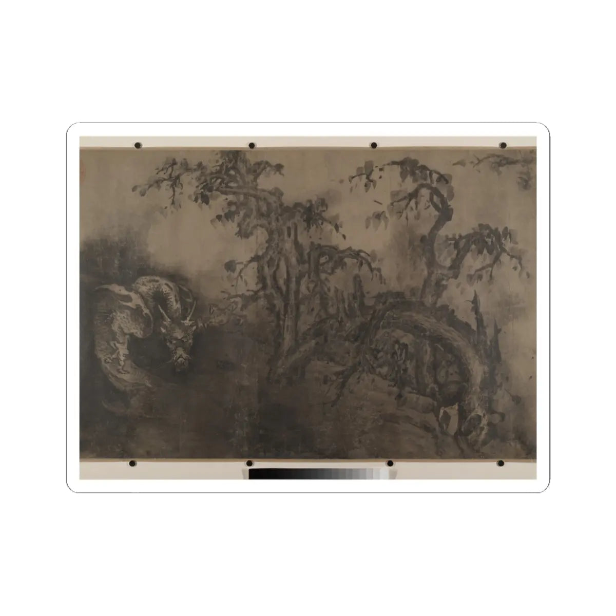 Unidentified artist - Dragon and Landscape - 14th century; plus later v1 - STICKER Vinyl Kiss-Cut Decal