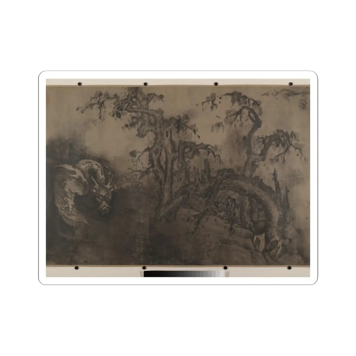 Unidentified artist - Dragon and Landscape - 14th century; plus later v1 - STICKER Vinyl Kiss-Cut Decal