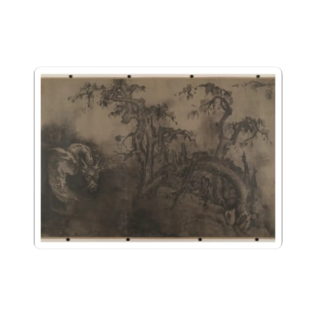 Unidentified artist - Dragon and Landscape - 14th century; plus later v8 - STICKER Vinyl Kiss-Cut Decal