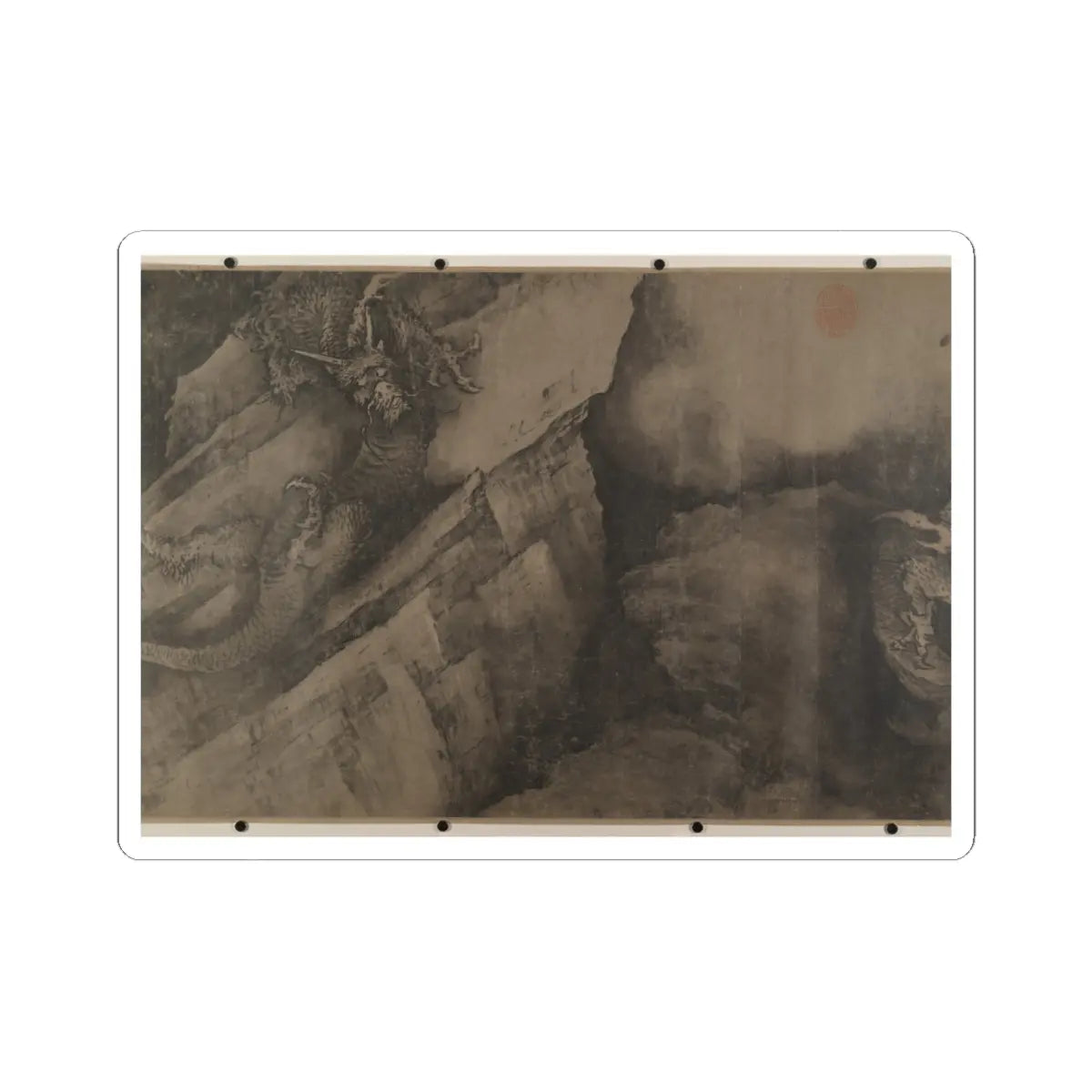 Unidentified artist - Dragon and Landscape - 14th century; plus later v9 - STICKER Vinyl Kiss-Cut Decal