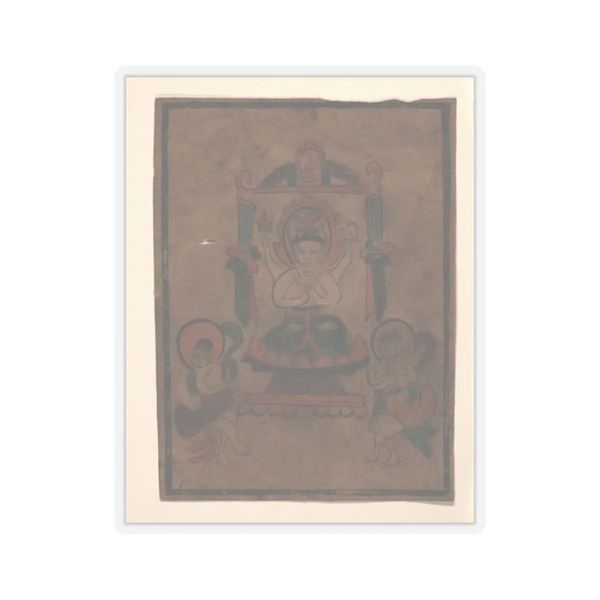 Unidentified artist - Eight Buddhist Paintings - unknown v3 - STICKER Vinyl Kiss-Cut Decal