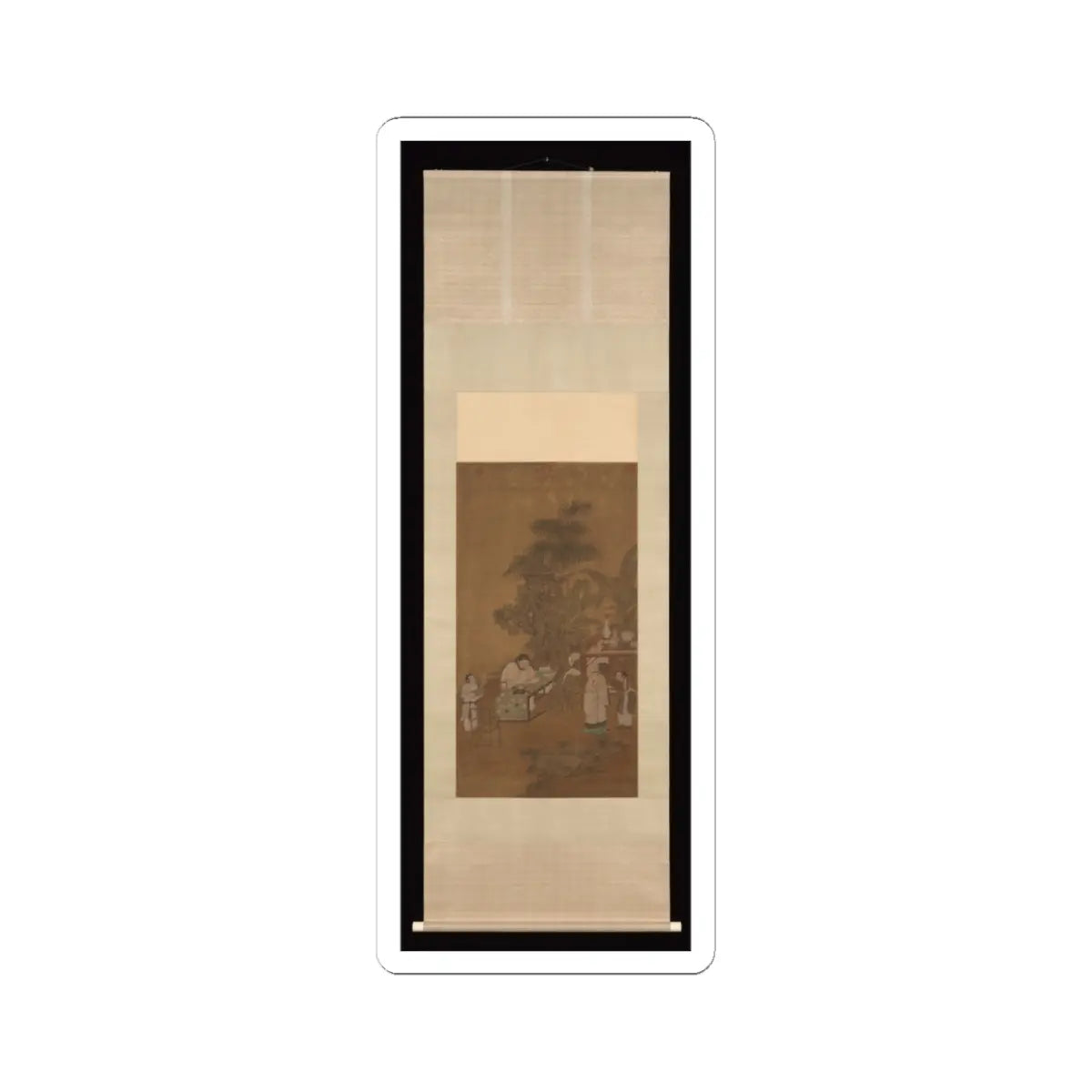 Unidentified artist - Elegant gathering in a garden - 15th–16th century v2 - STICKER Vinyl Kiss-Cut Decal