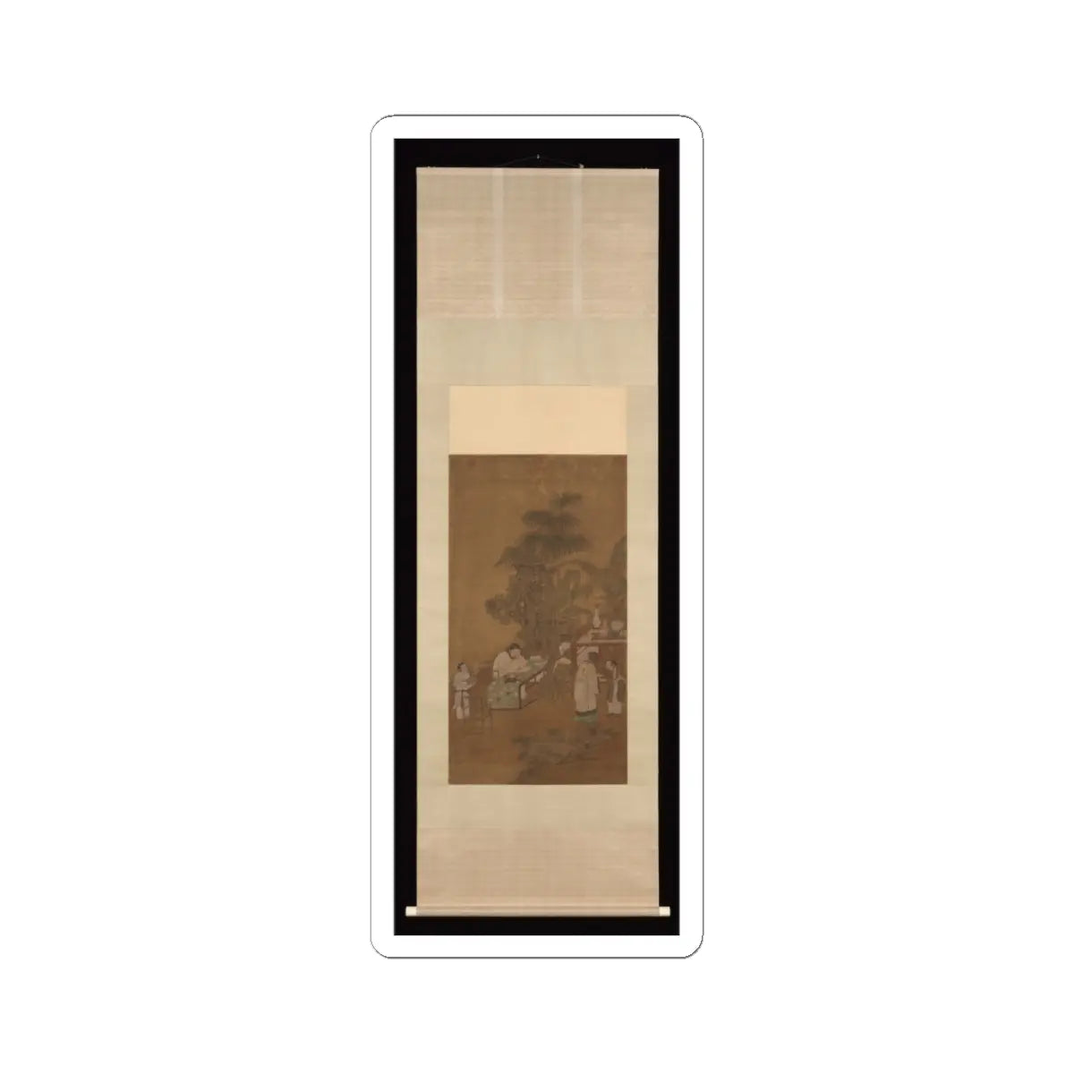 Unidentified artist - Elegant gathering in a garden - 15th–16th century v2 - STICKER Vinyl Kiss-Cut Decal