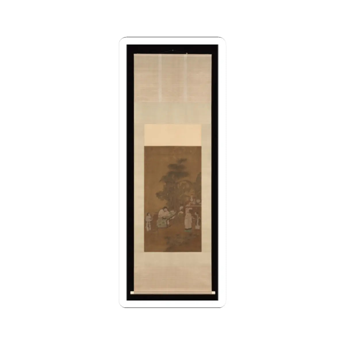 Unidentified artist - Elegant gathering in a garden - 15th–16th century v2 - STICKER Vinyl Kiss-Cut Decal