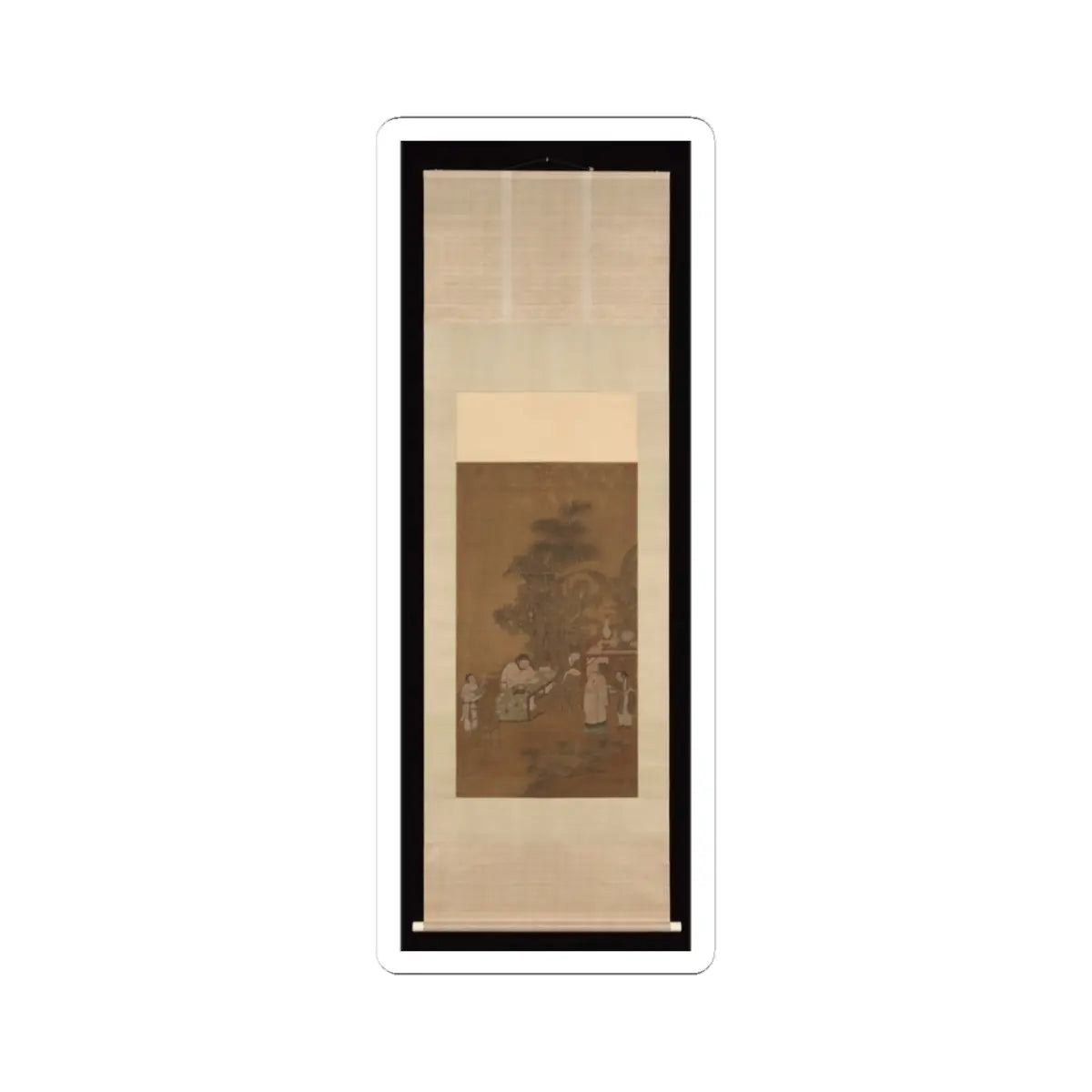 Unidentified artist - Elegant gathering in a garden - 15th–16th century v2 - STICKER Vinyl Kiss-Cut Decal