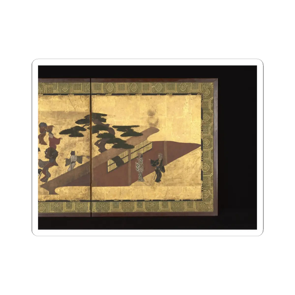 Unidentified artist - Festive Dancing at a Samurai Residence (Fūryū odori zu byōbu) - ca. 1660 v2 - STICKER Vinyl Kiss-Cut Decal