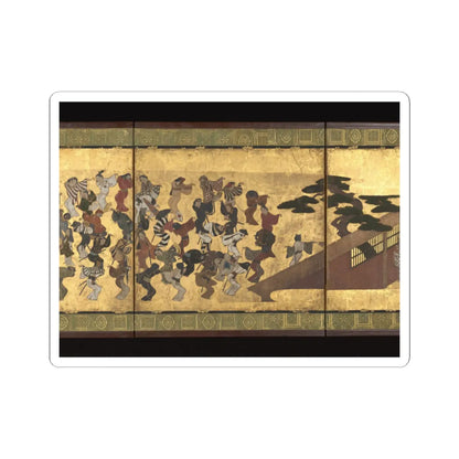 Unidentified artist - Festive Dancing at a Samurai Residence (Fūryū odori zu byōbu) - ca. 1660 v3 - STICKER Vinyl Kiss-Cut Decal