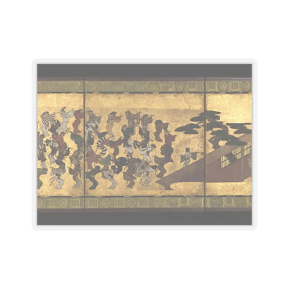 Unidentified artist - Festive Dancing at a Samurai Residence (Fūryū odori zu byōbu) - ca. 1660 v3 - STICKER Vinyl Kiss-Cut Decal