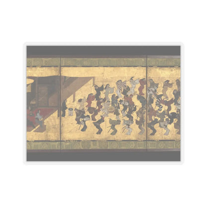 Unidentified artist - Festive Dancing at a Samurai Residence (Fūryū odori zu byōbu) - ca. 1660 v4 - STICKER Vinyl Kiss-Cut Decal
