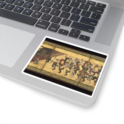Unidentified artist - Festive Dancing at a Samurai Residence (Fūryū odori zu byōbu) - ca. 1660 v4 - STICKER Vinyl Kiss-Cut Decal