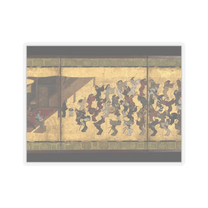 Unidentified artist - Festive Dancing at a Samurai Residence (Fūryū odori zu byōbu) - ca. 1660 v4 - STICKER Vinyl Kiss-Cut Decal