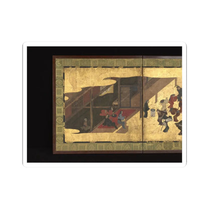 Unidentified artist - Festive Dancing at a Samurai Residence (Fūryū odori zu byōbu) - ca. 1660 v5 - STICKER Vinyl Kiss-Cut Decal