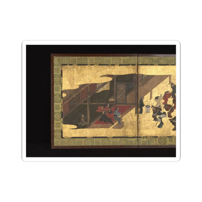 Unidentified artist - Festive Dancing at a Samurai Residence (Fūryū odori zu byōbu) - ca. 1660 v5 - STICKER Vinyl Kiss-Cut Decal