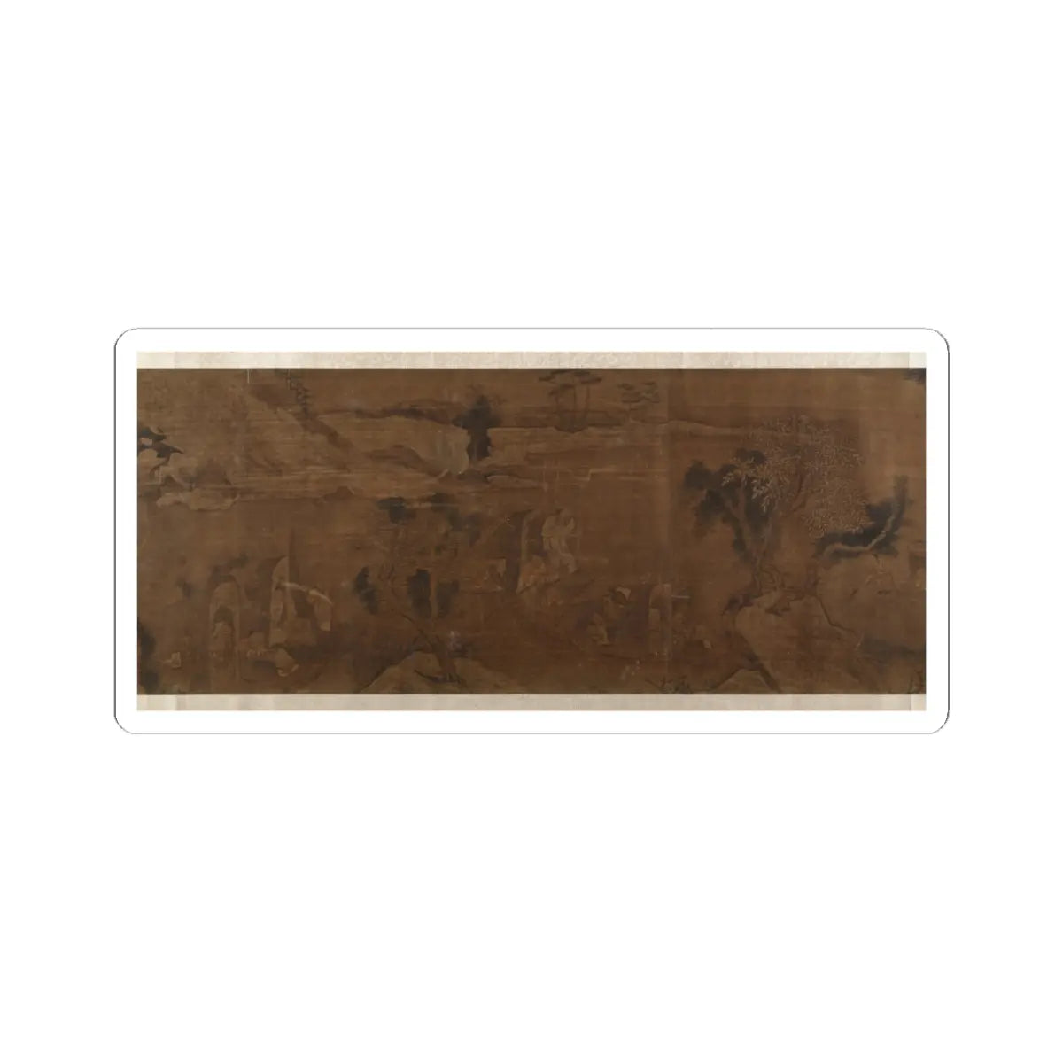 Unidentified artist - Fishing Scene - unknown v7 - STICKER Vinyl Kiss-Cut Decal