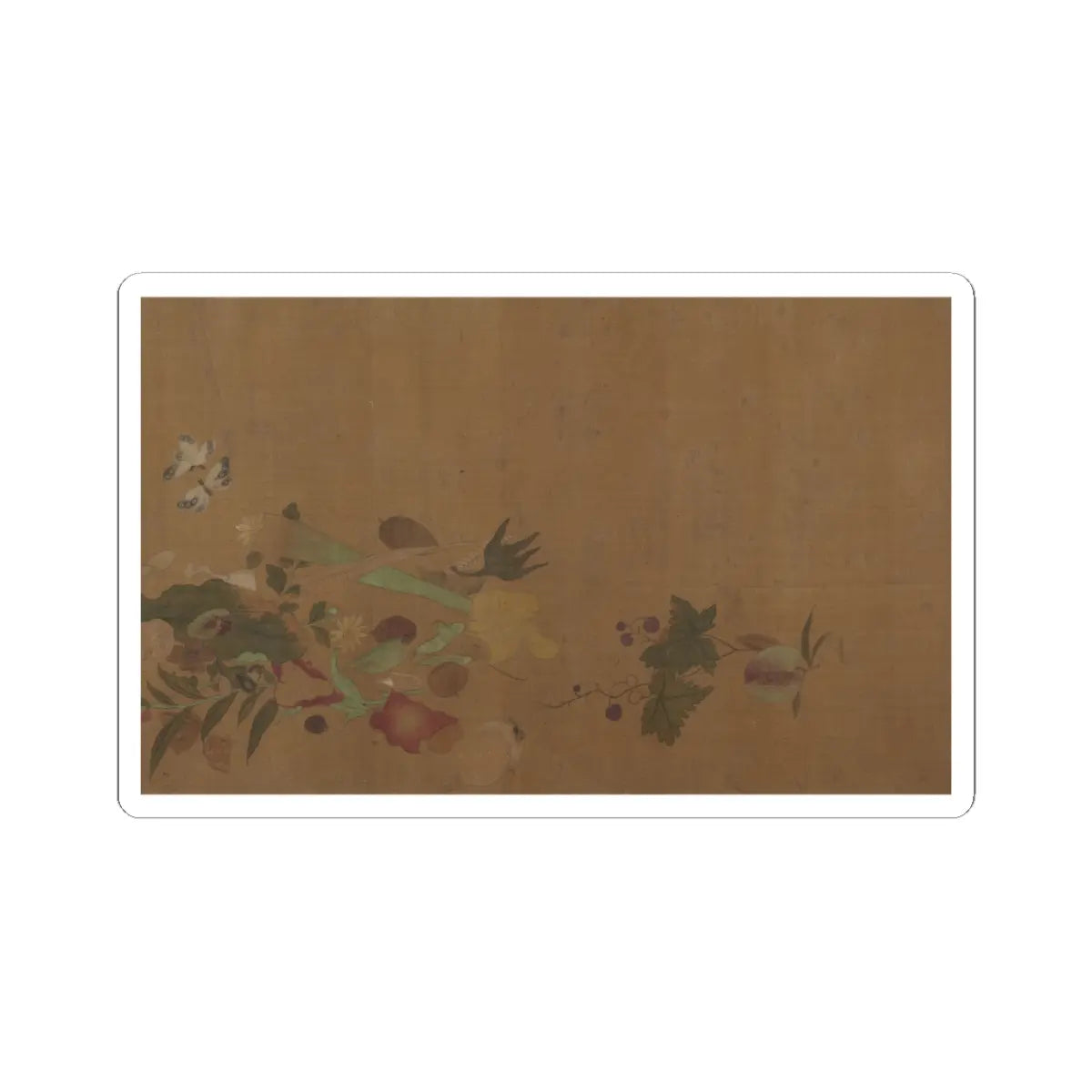 Unidentified artist - Flowers and Insects - unknown v1 - STICKER Vinyl Kiss-Cut Decal