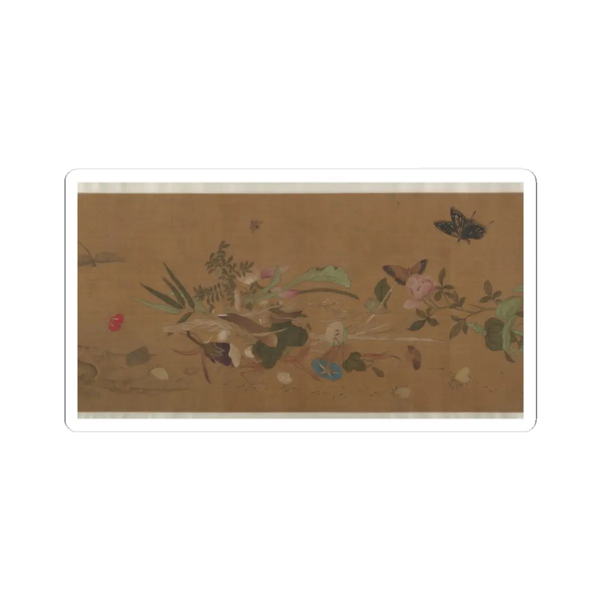 Unidentified artist - Flowers and Insects - unknown v9 - STICKER Vinyl Kiss-Cut Decal