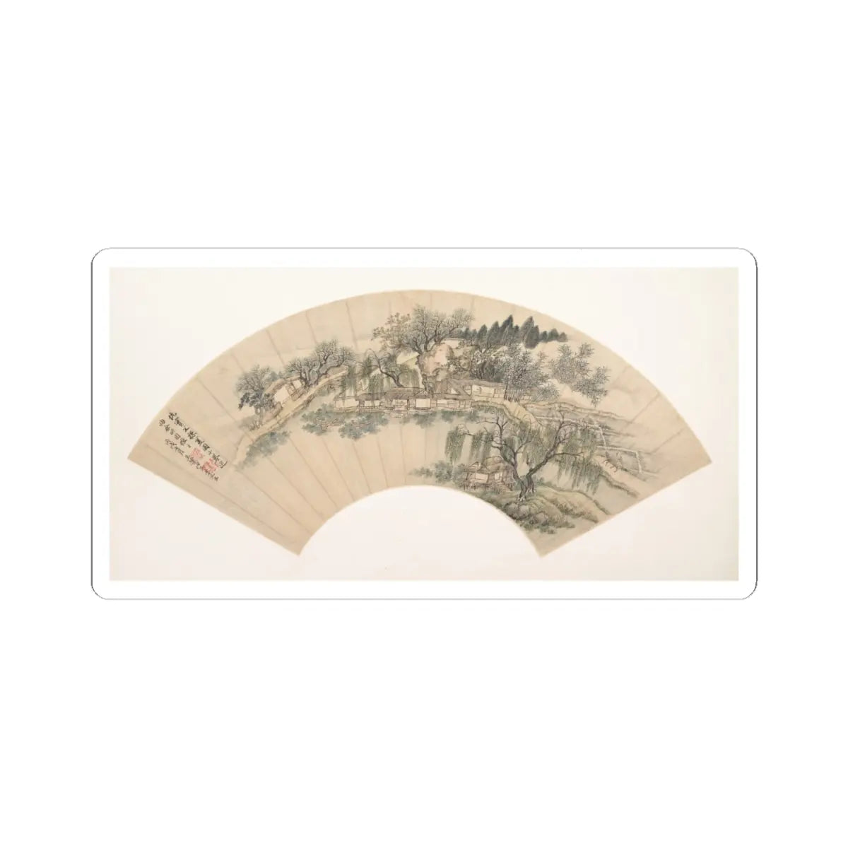 Unidentified artist - Gathering Water Chestnuts - 18th century or later, - STICKER Vinyl Kiss-Cut Decal