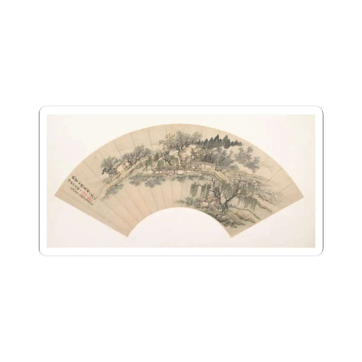Unidentified artist - Gathering Water Chestnuts - 18th century or later, - STICKER Vinyl Kiss-Cut Decal