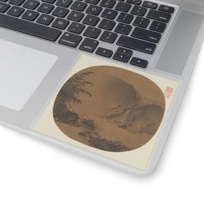 Unidentified artist - Gentlemen gazing at a waterfall - 13th century - STICKER Vinyl Kiss-Cut Decal