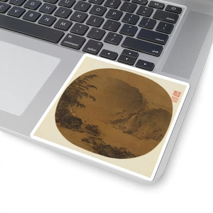 Unidentified artist - Gentlemen gazing at a waterfall - 13th century - STICKER Vinyl Kiss-Cut Decal
