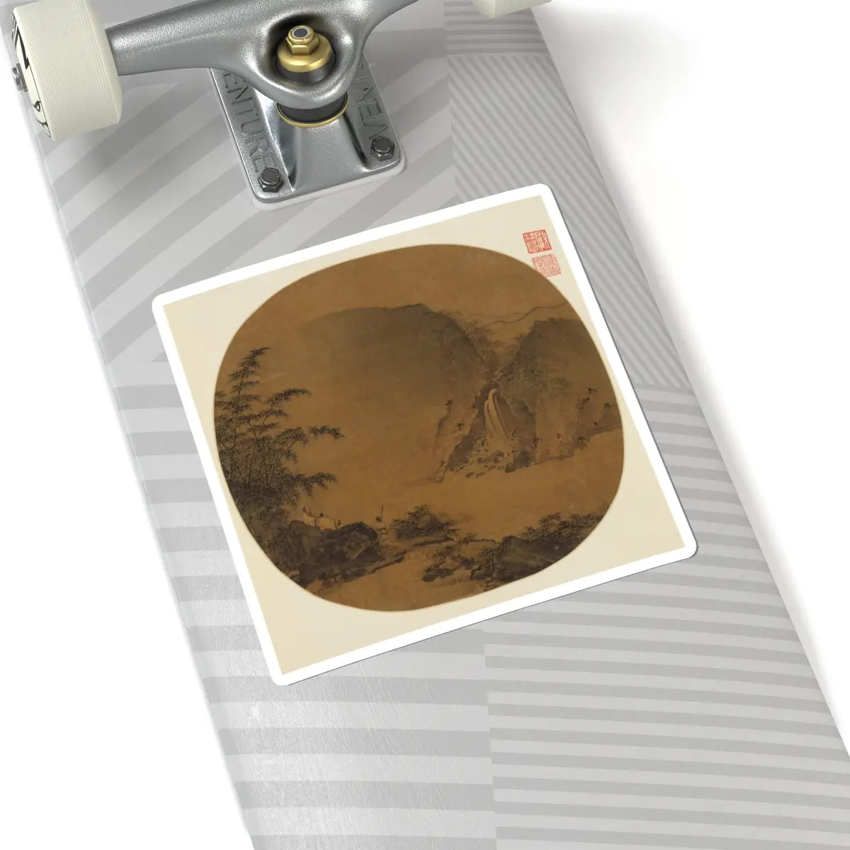 Unidentified artist - Gentlemen gazing at a waterfall - 13th century - STICKER Vinyl Kiss-Cut Decal