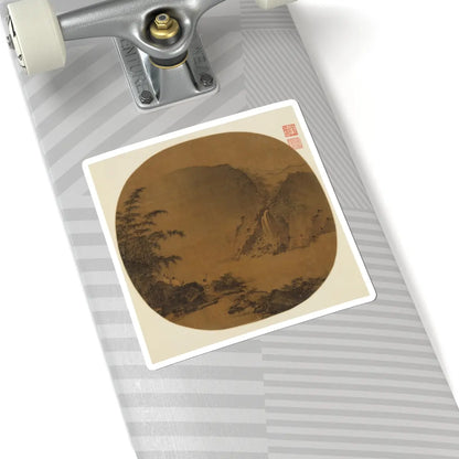 Unidentified artist - Gentlemen gazing at a waterfall - 13th century - STICKER Vinyl Kiss-Cut Decal