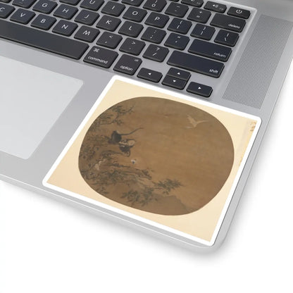 Unidentified artist - Gibbons Raiding an Egret's Nest - late 12th century - STICKER Vinyl Kiss-Cut Decal