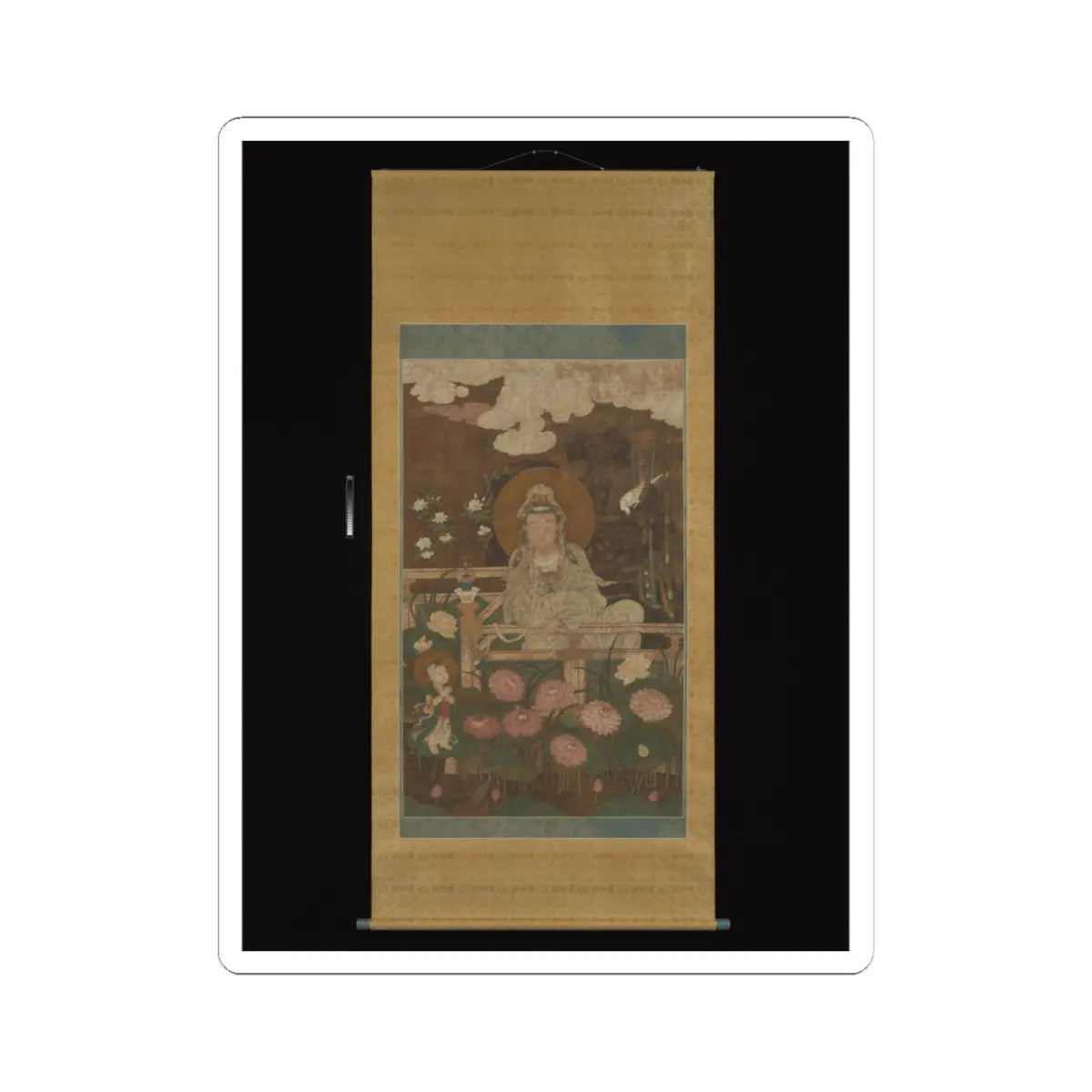 Unidentified artist - Guanyin as the Nine-Lotus Bodhisattva - 1593 v2 - STICKER Vinyl Kiss-Cut Decal