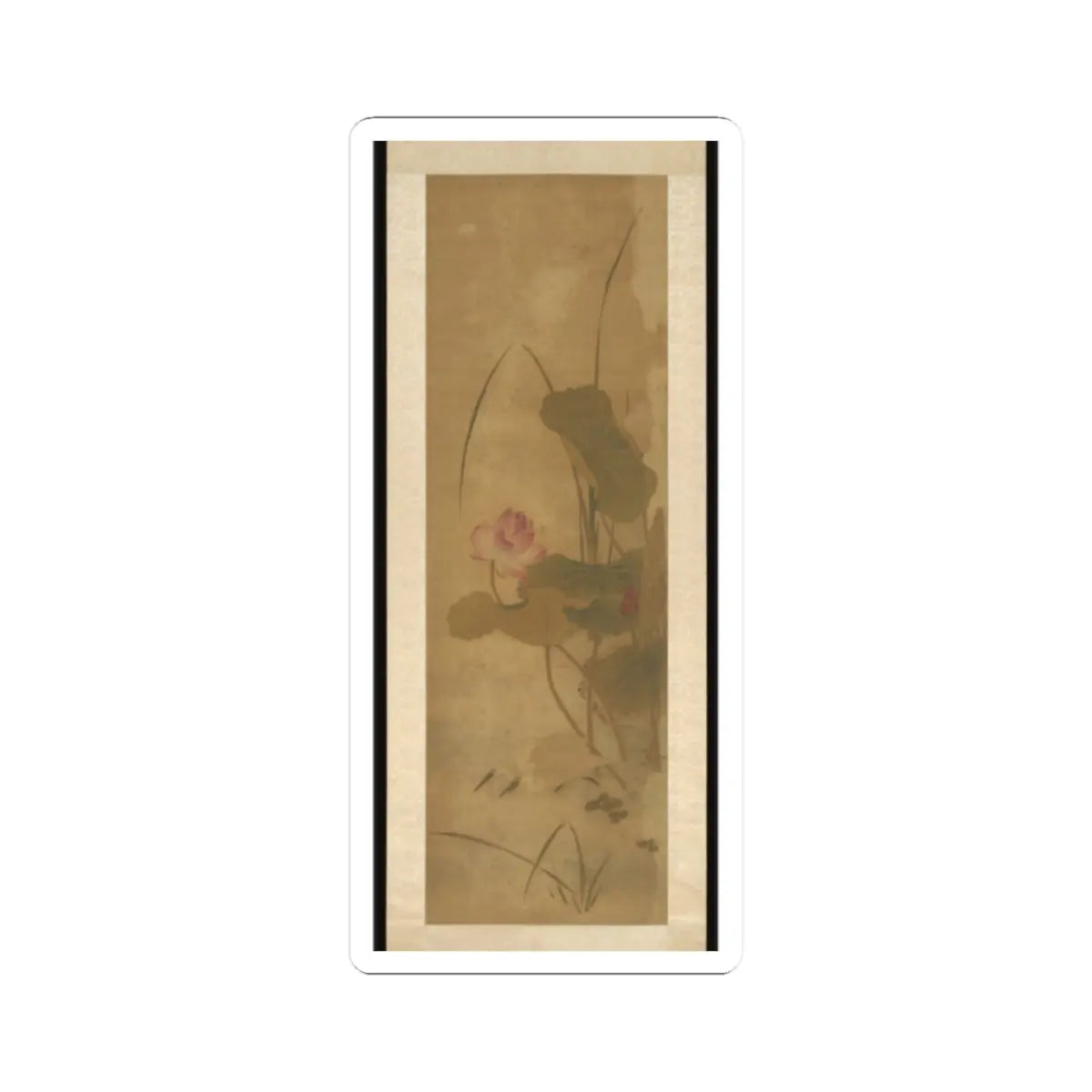 Unidentified artist - Herons in a Lotus Pond - unknown v1 - STICKER Vinyl Kiss-Cut Decal