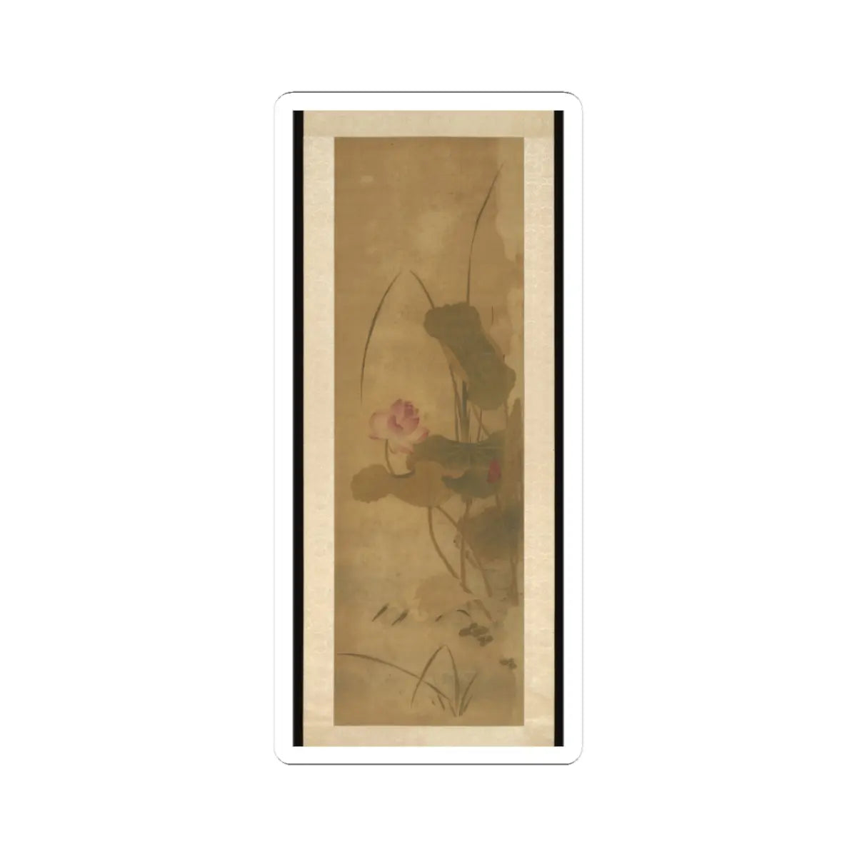 Unidentified artist - Herons in a Lotus Pond - unknown v1 - STICKER Vinyl Kiss-Cut Decal