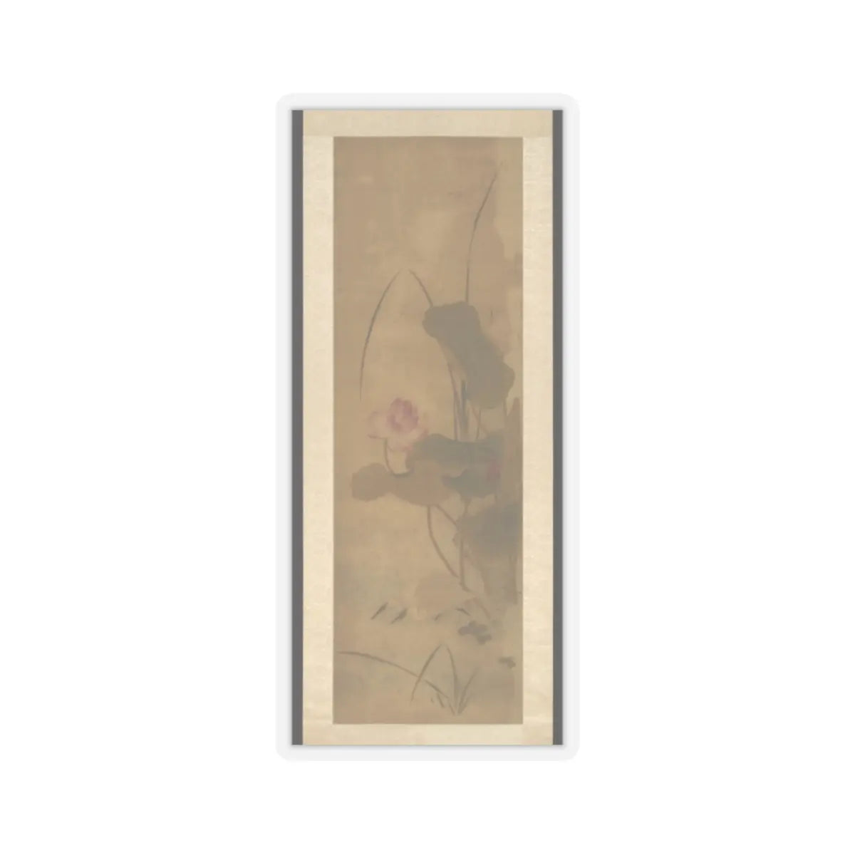 Unidentified artist - Herons in a Lotus Pond - unknown v1 - STICKER Vinyl Kiss-Cut Decal