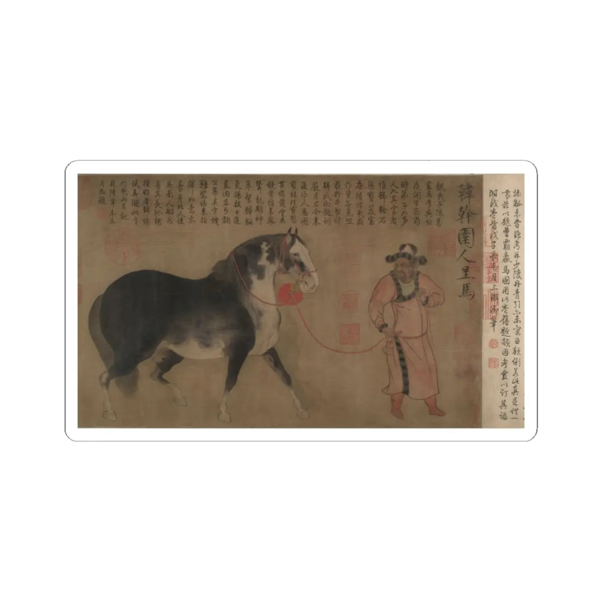Unidentified artist - Horse and groom - 16th century v1 - STICKER Vinyl Kiss-Cut Decal