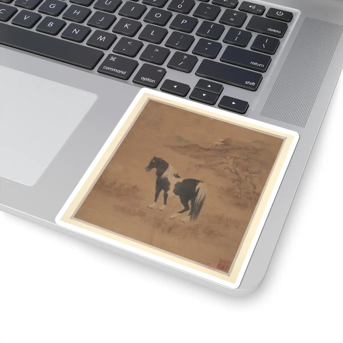 Unidentified artist - Horse and Landscape - unknown - STICKER Vinyl Kiss-Cut Decal