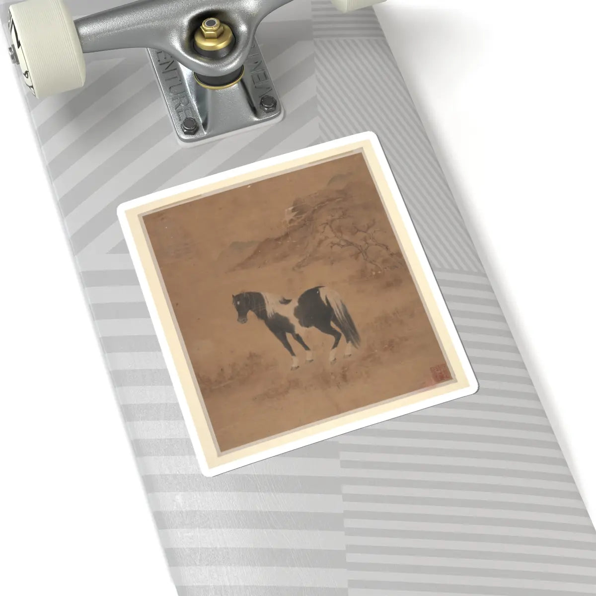 Unidentified artist - Horse and Landscape - unknown - STICKER Vinyl Kiss-Cut Decal