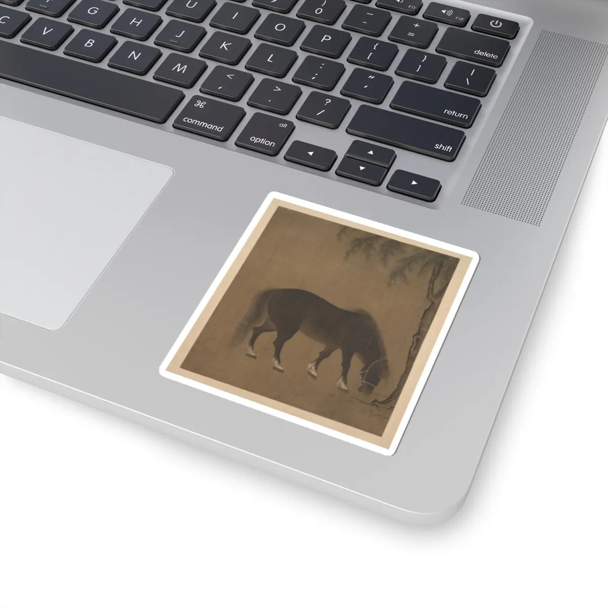 Unidentified artist - Horse and willow tree - early 15th century() - STICKER Vinyl Kiss-Cut Decal