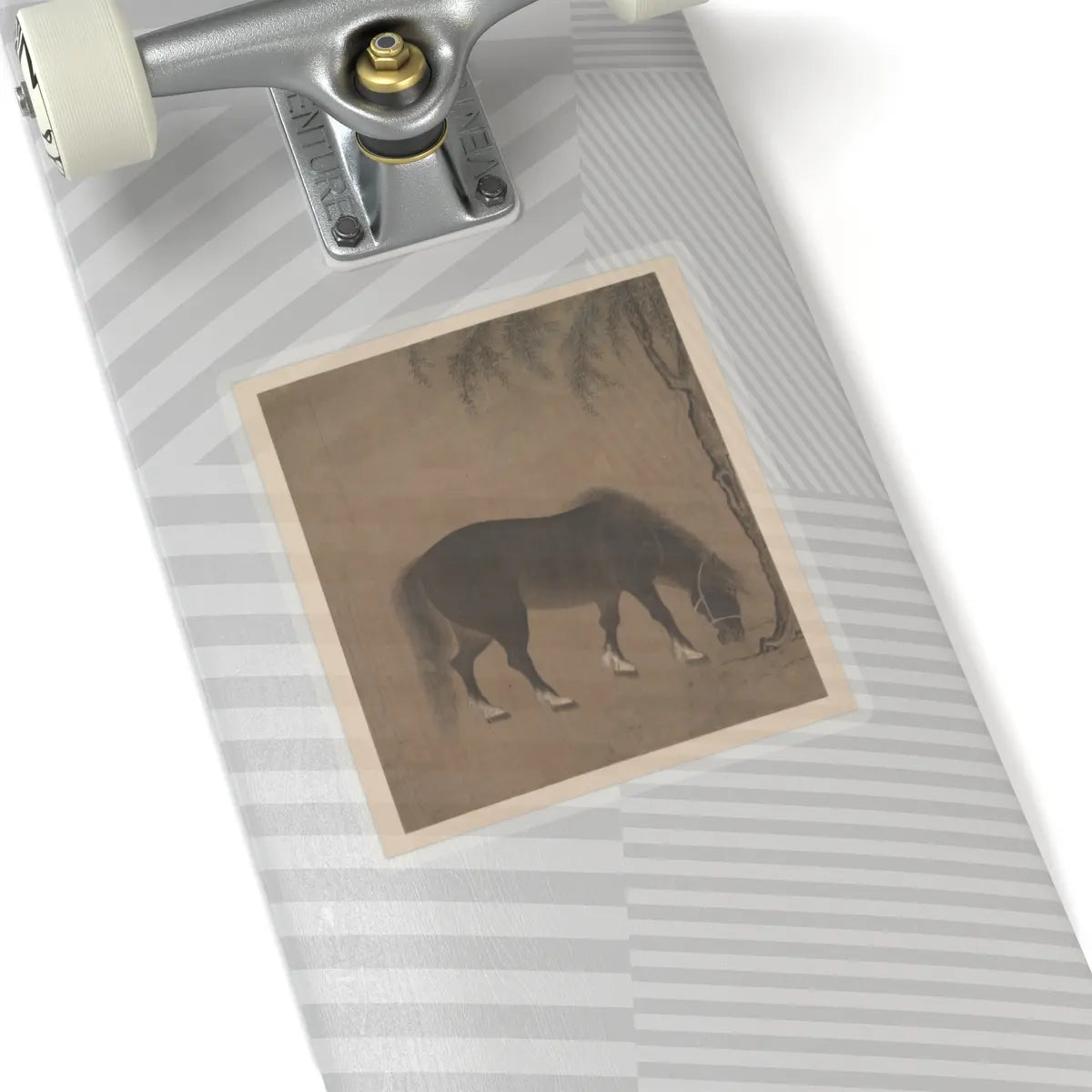 Unidentified artist - Horse and willow tree - early 15th century() - STICKER Vinyl Kiss-Cut Decal