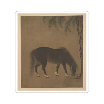 Unidentified artist - Horse and willow tree - early 15th century() - STICKER Vinyl Kiss-Cut Decal