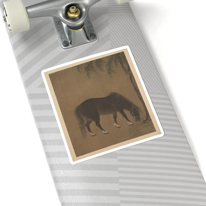 Unidentified artist - Horse and willow tree - early 15th century() - STICKER Vinyl Kiss-Cut Decal