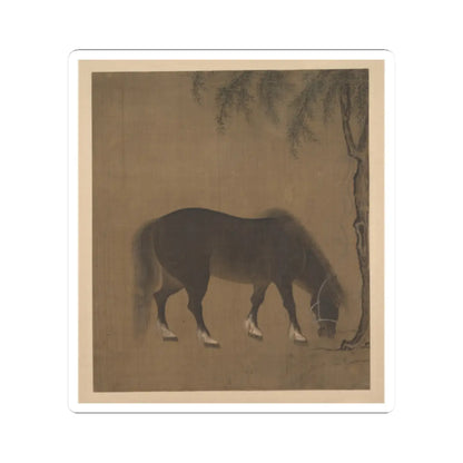 Unidentified artist - Horse and willow tree - early 15th century() - STICKER Vinyl Kiss-Cut Decal