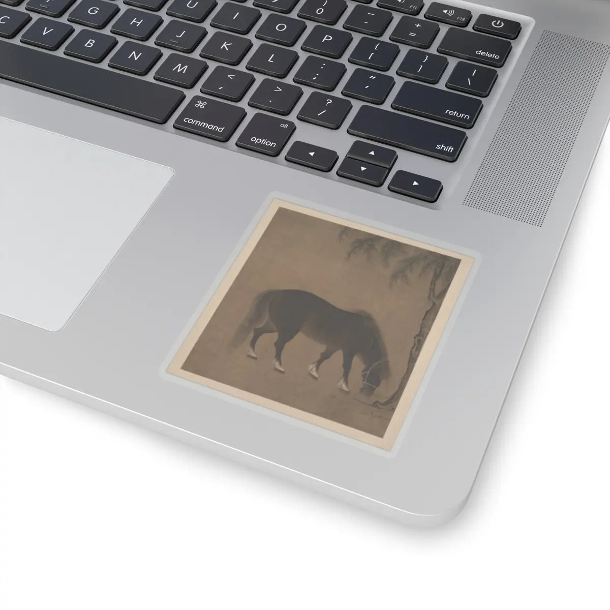 Unidentified artist - Horse and willow tree - early 15th century() - STICKER Vinyl Kiss-Cut Decal