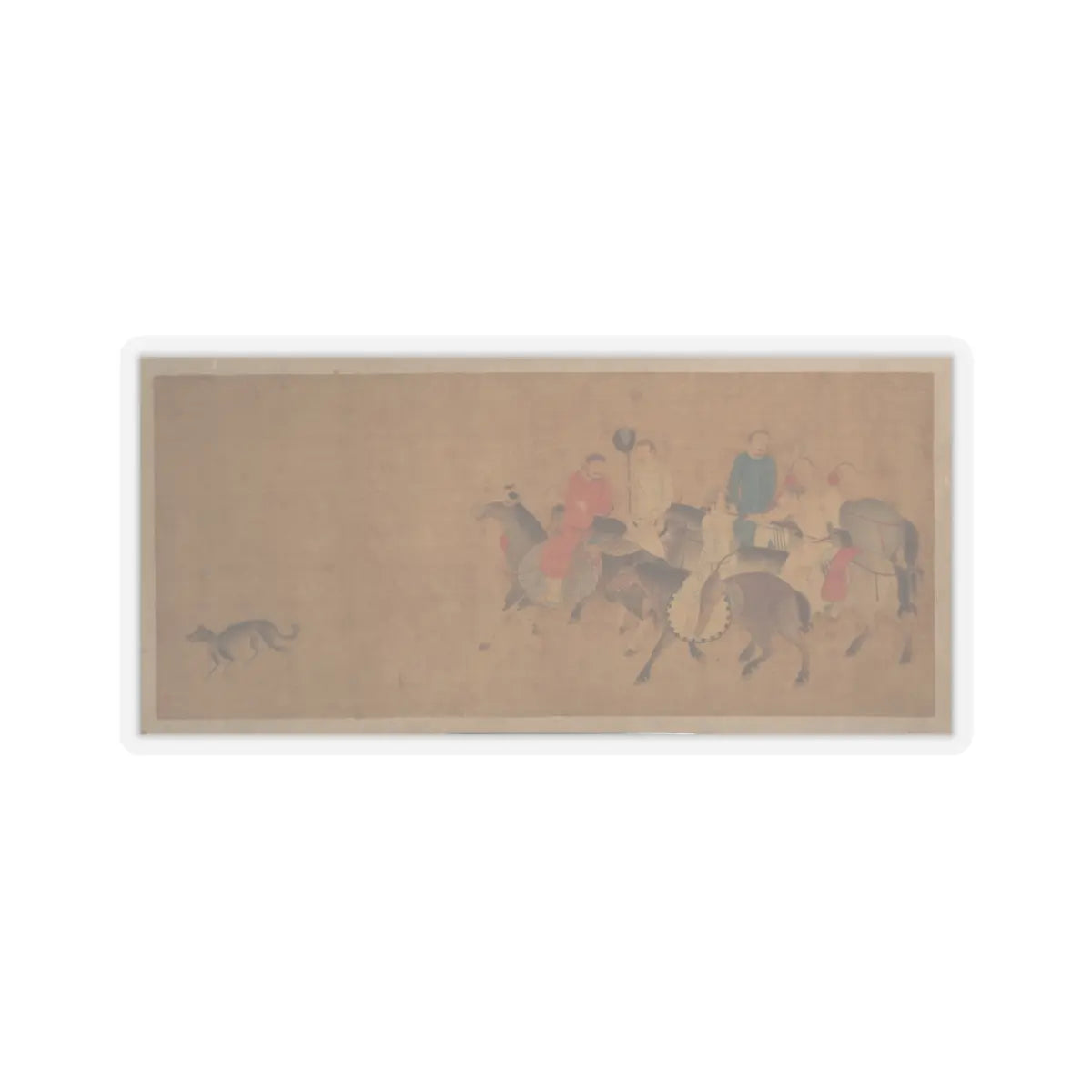 Unidentified artist - Horsemen with Dog - unknown - STICKER Vinyl Kiss-Cut Decal