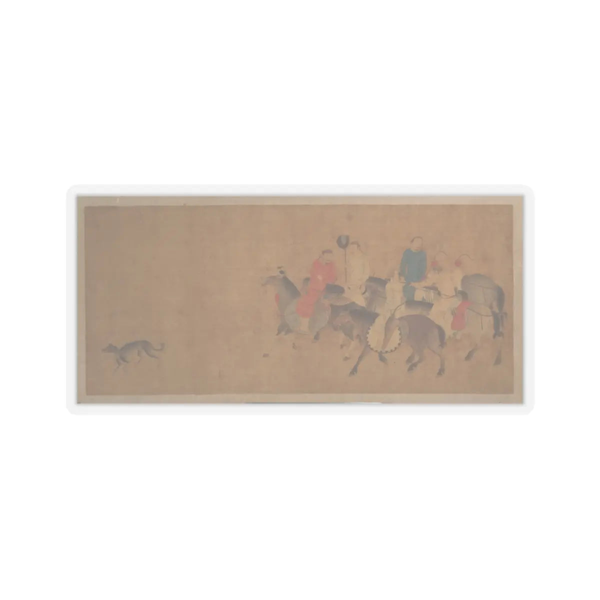 Unidentified artist - Horsemen with Dog - unknown - STICKER Vinyl Kiss-Cut Decal