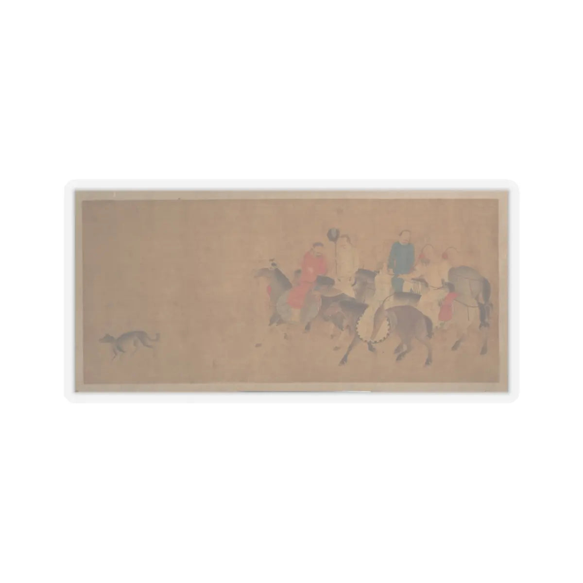 Unidentified artist - Horsemen with Dog - unknown - STICKER Vinyl Kiss-Cut Decal