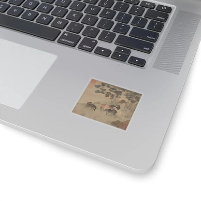 Unidentified artist - Horses in Landscape with Attendant - unknown - STICKER Vinyl Kiss-Cut Decal