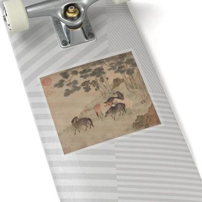 Unidentified artist - Horses in Landscape with Attendant - unknown - STICKER Vinyl Kiss-Cut Decal