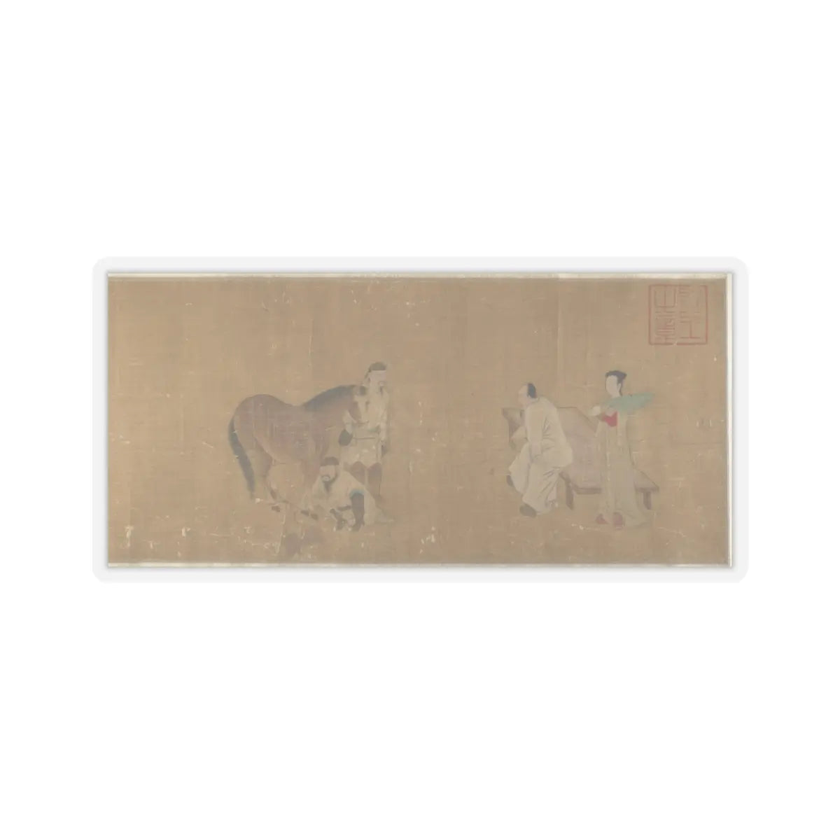 Unidentified artist - Judging a Horse - unknown v1 - STICKER Vinyl Kiss-Cut Decal