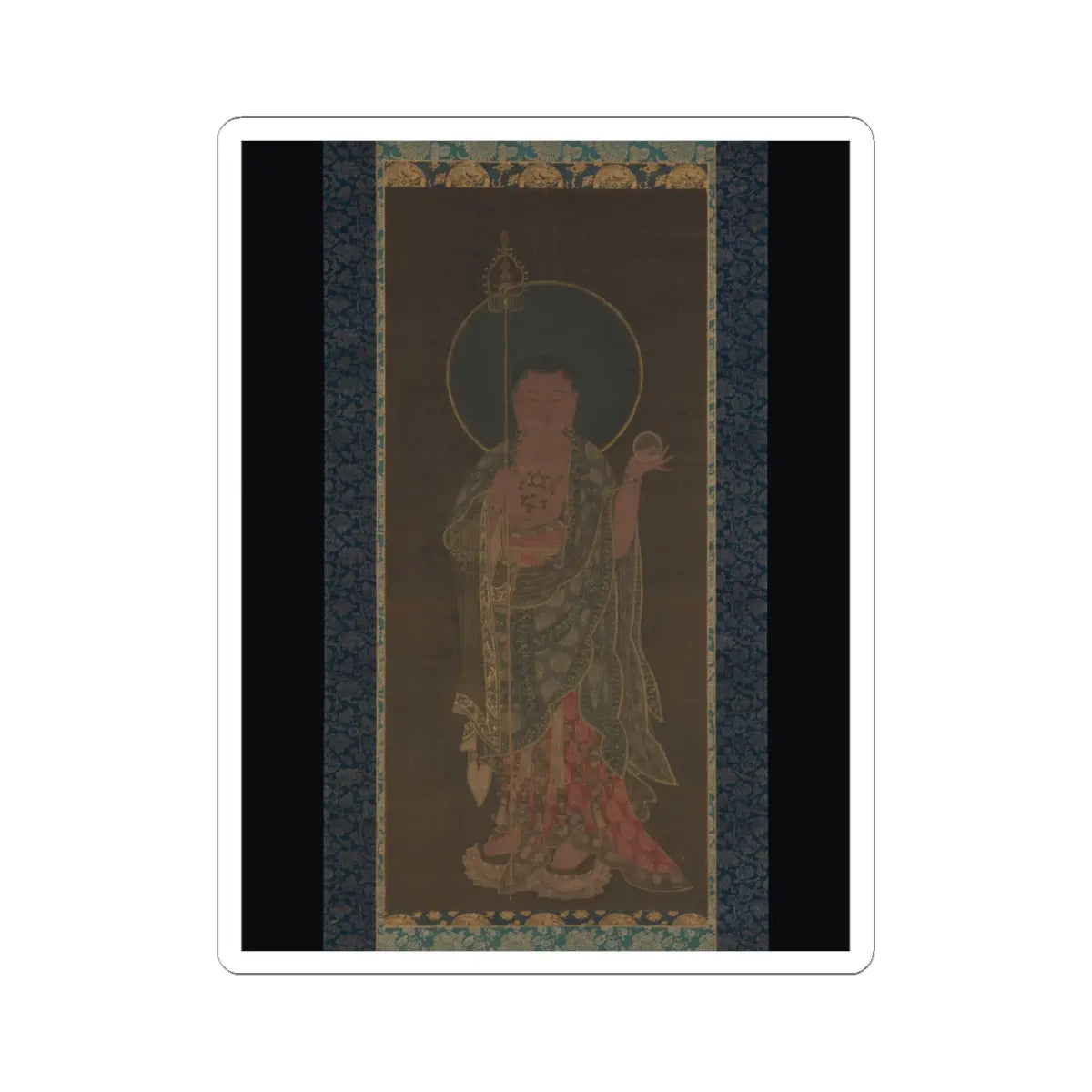 Unidentified artist - Kshitigarbha - first half of the 14th century v1 - STICKER Vinyl Kiss-Cut Decal