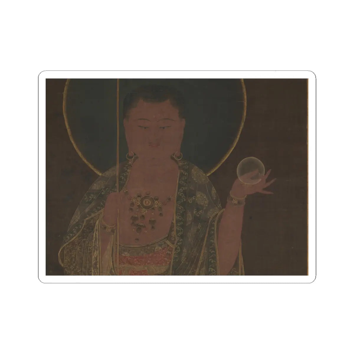 Unidentified artist - Kshitigarbha - first half of the 14th century v3 - STICKER Vinyl Kiss-Cut Decal
